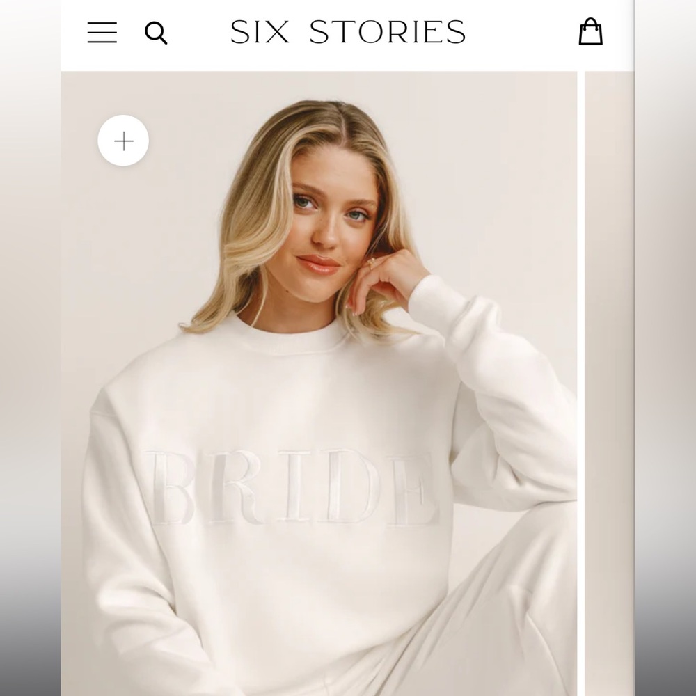 Six Stories Bride Crew Neck Sweatshirt Size Large